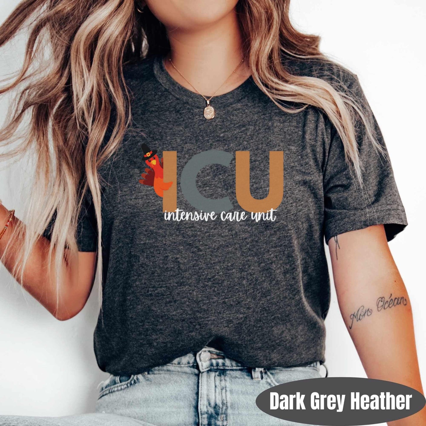 ICU Nurse Thanksgiving T-Shirt | Turkey Graphic Tee