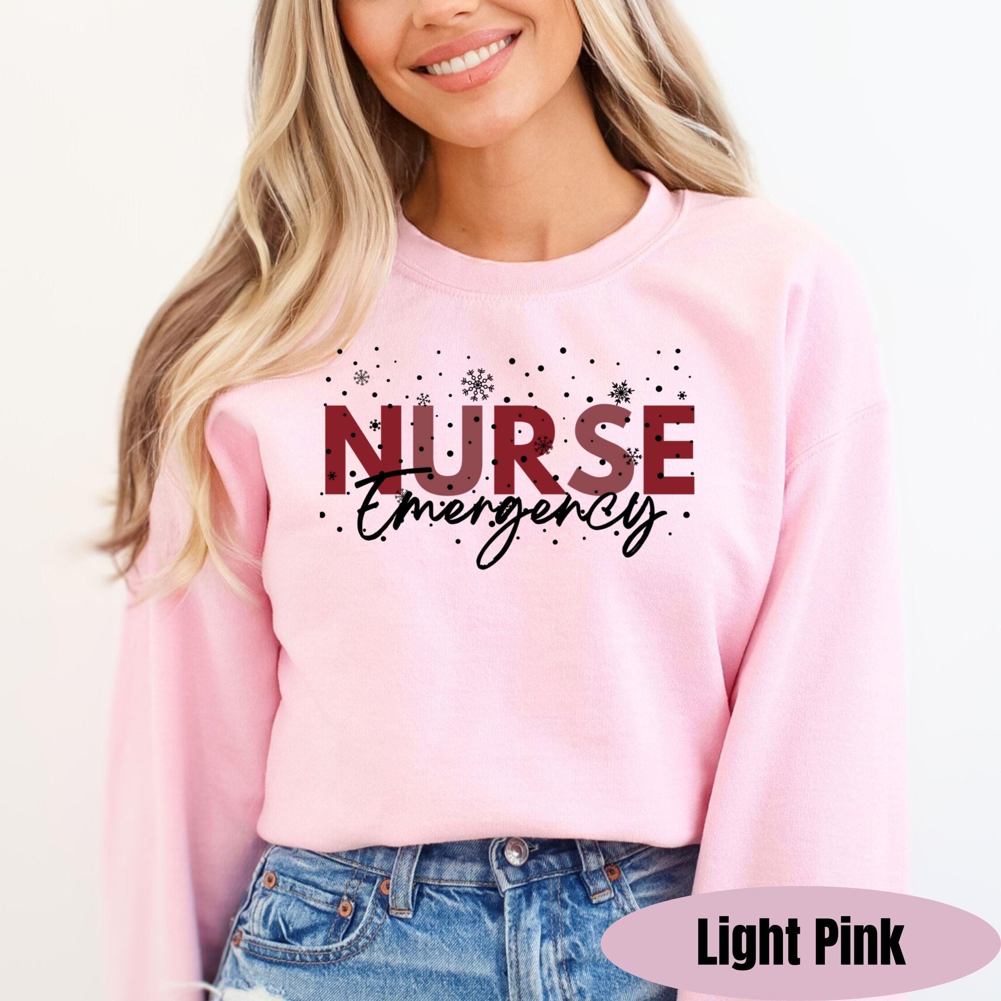 Nurse Christmas Sweatshirt | Holiday Red Snowflake Pullover | Custom RN Department Gift