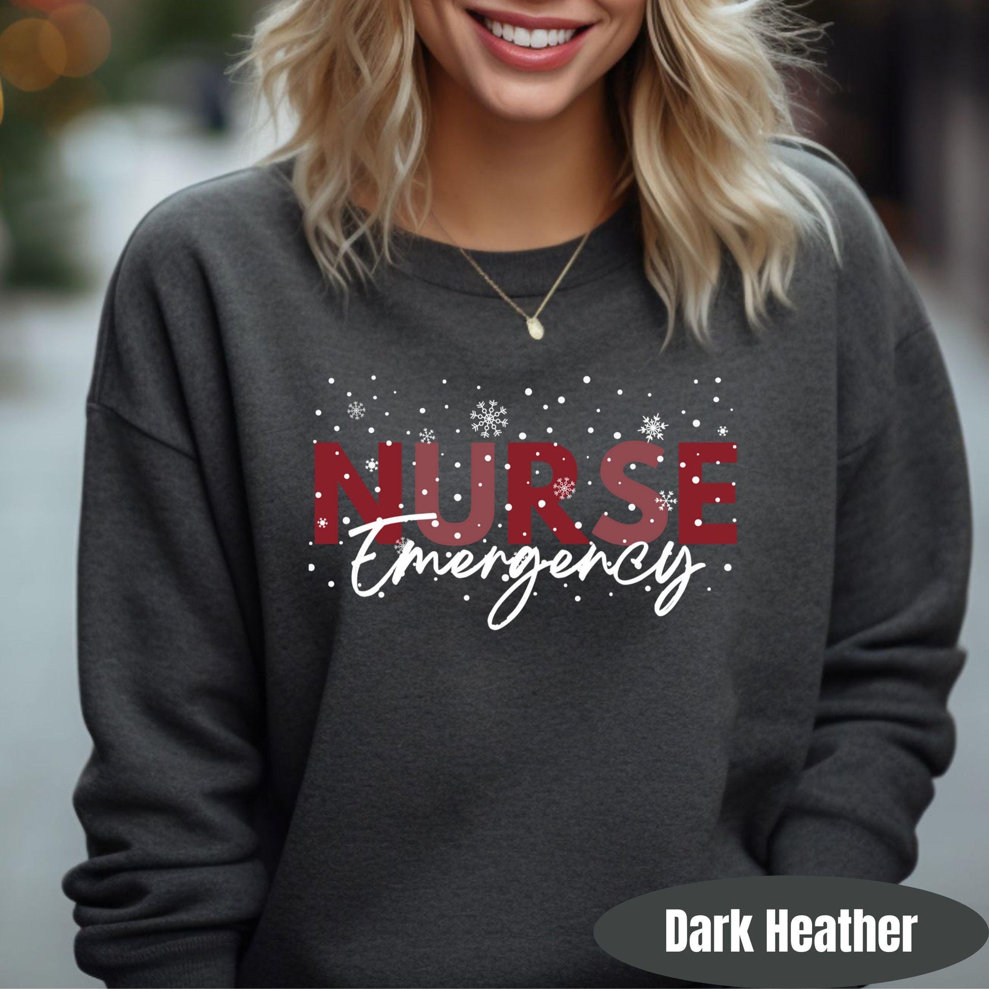 Nurse Christmas Sweatshirt | Holiday Red Snowflake Pullover | Custom RN Department Gift