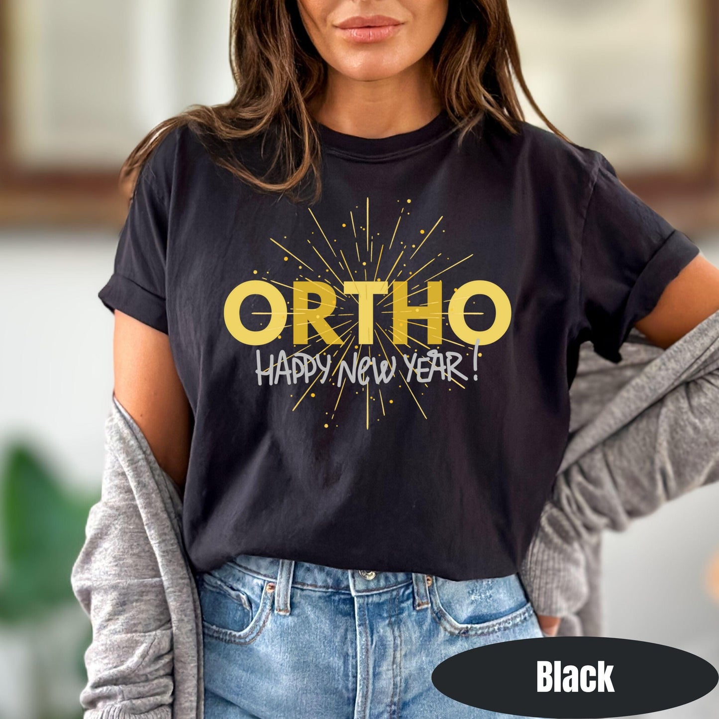 Orthopedic Nurse New Year Shirt | Gold Firework Team Tee for Ortho Staff | Orthodontics Tshirt