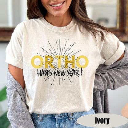 Orthopedic Nurse New Year Shirt | Gold Firework Team Tee for Ortho Staff | Orthodontics Tshirt