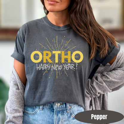 Orthopedic Nurse New Year Shirt | Gold Firework Team Tee for Ortho Staff | Orthodontics Tshirt
