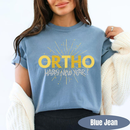 Orthopedic Nurse New Year Shirt | Gold Firework Team Tee for Ortho Staff | Orthodontics Tshirt
