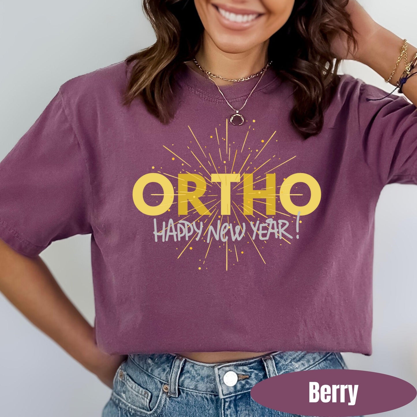 Orthopedic Nurse New Year Shirt | Gold Firework Team Tee for Ortho Staff | Orthodontics Tshirt