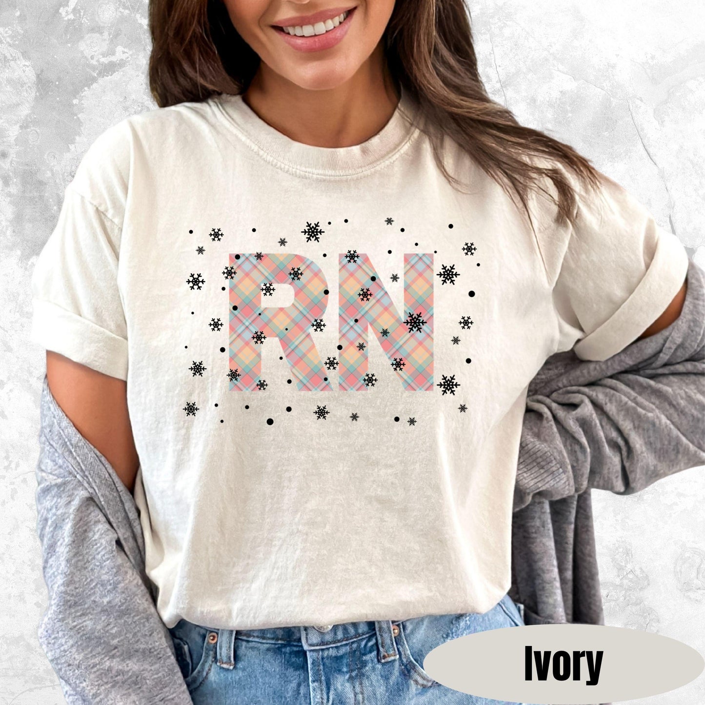Registered Nurse Christmas Shirt | Pink Pastel Snowflake Tee for Holiday Shifts