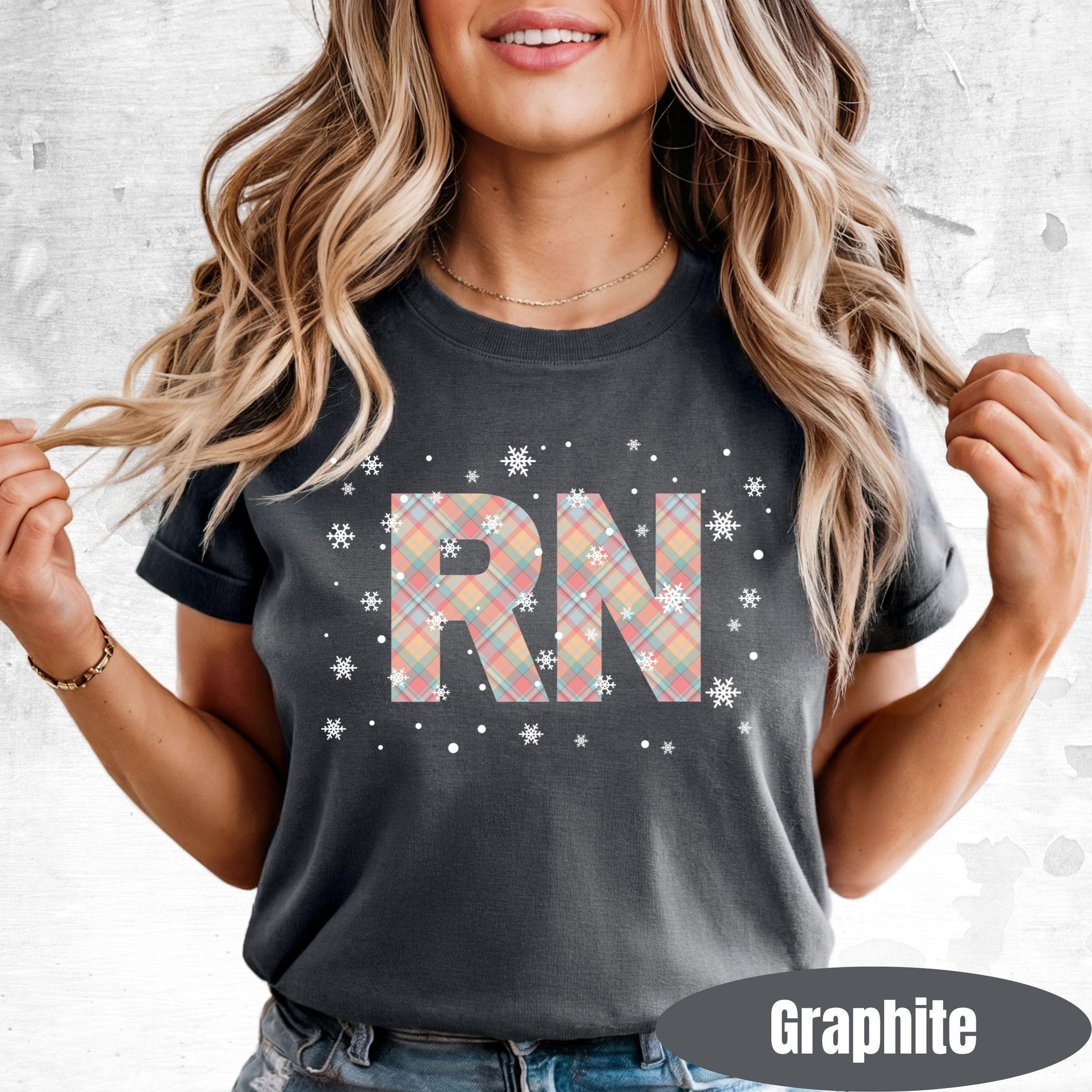 Registered Nurse Christmas Shirt | Pink Pastel Snowflake Tee for Holiday Shifts