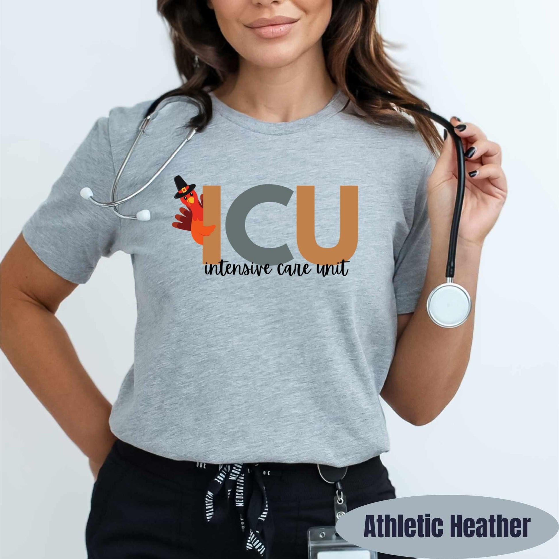 ICU Nurse Thanksgiving T-Shirt | Turkey Graphic Tee