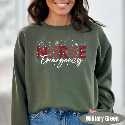 Nurse Christmas Sweatshirt | Holiday Red Snowflake Pullover | Custom RN Department Gift