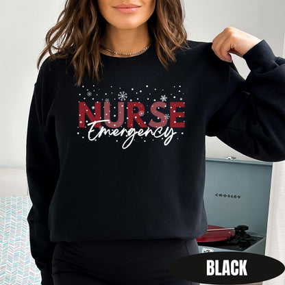 Nurse Christmas Sweatshirt | Holiday Red Snowflake Pullover | Custom RN Department Gift