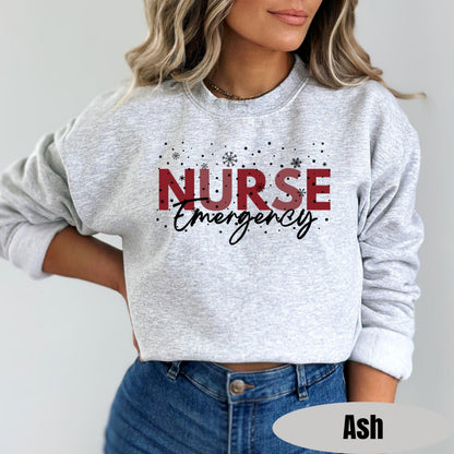 Nurse Christmas Sweatshirt | Holiday Red Snowflake Pullover | Custom RN Department Gift