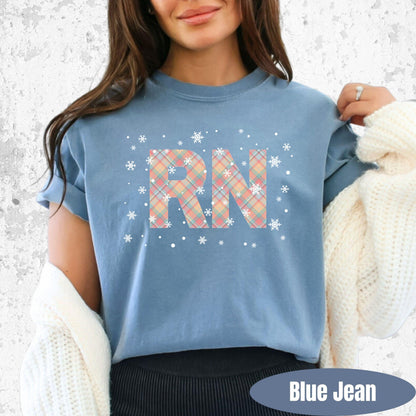 Registered Nurse Christmas Shirt | Pink Pastel Snowflake Tee for Holiday Shifts