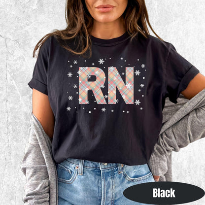 Registered Nurse Christmas Shirt | Pink Pastel Snowflake Tee for Holiday Shifts