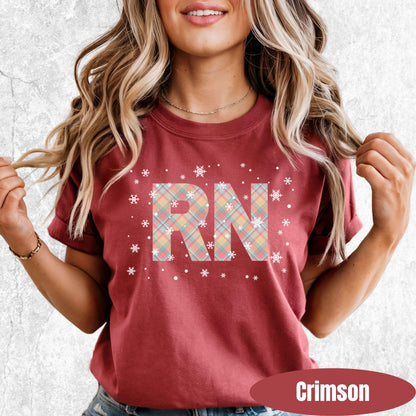 Registered Nurse Christmas Shirt | Pink Pastel Snowflake Tee for Holiday Shifts