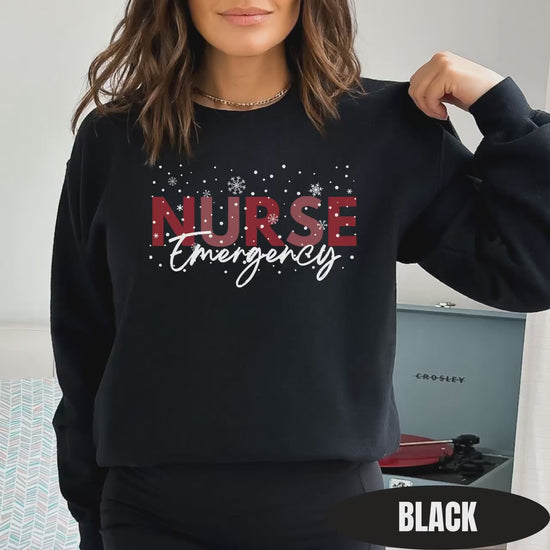 Nurse Christmas Sweatshirt | Holiday Red Snowflake Pullover | Custom RN Department Gift