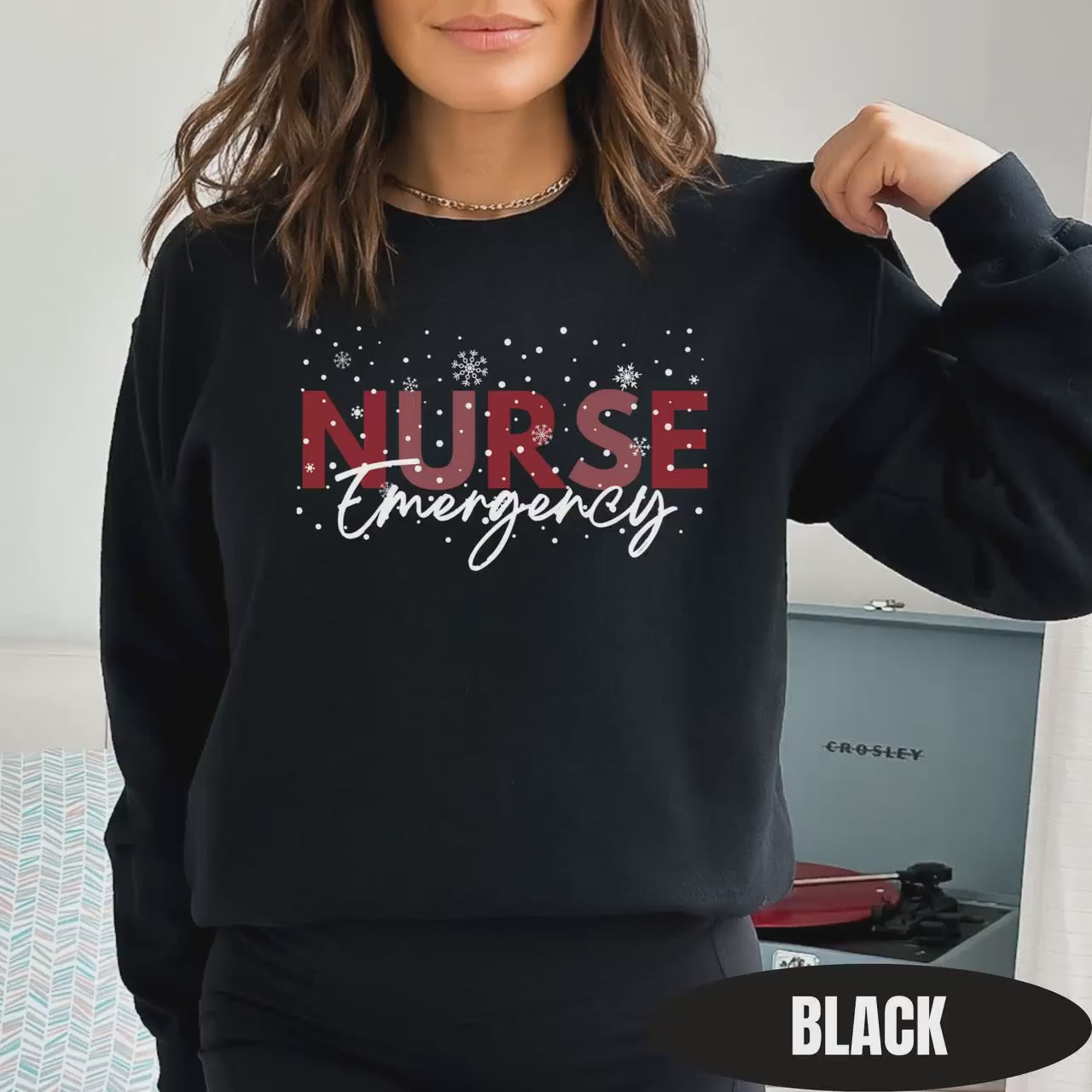 Nurse Christmas Sweatshirt | Holiday Red Snowflake Pullover | Custom RN Department Gift