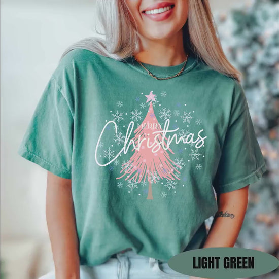 Comfort Colors Christmas Tree T-Shirt: Merry Christmas Holiday Tee