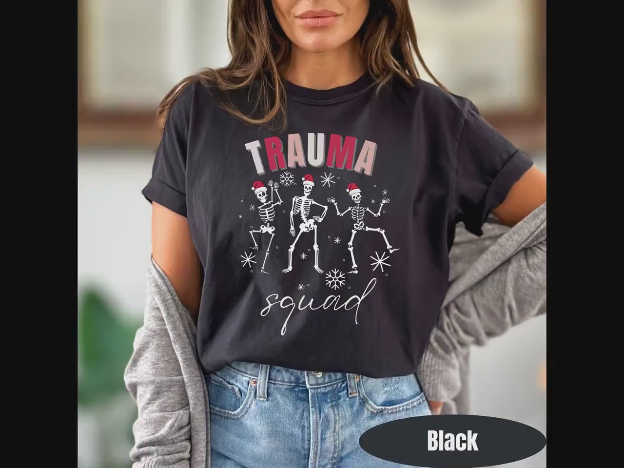Comfort Colors Trauma Squad T-Shirt, Christmas ED Nurse Gift