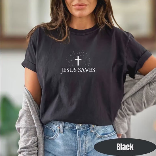 Jesus Saves Comfort Colors T-shirt: Christian Faith Tee