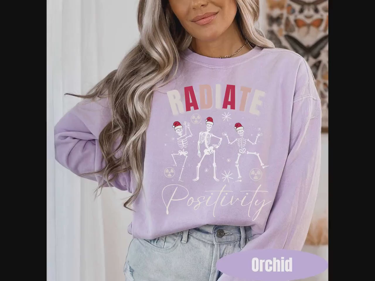 Comfort Colors Radiate Positivity Christmas Sweatshirt | Radiology Sweater | Rad Tech Pullover